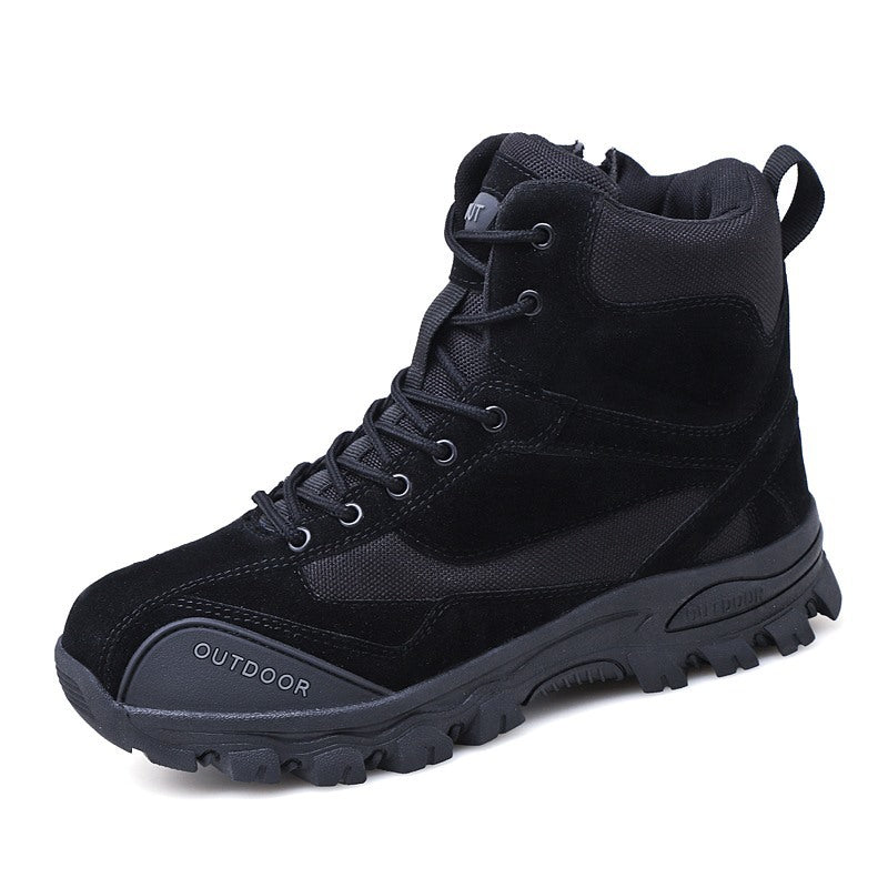 Mountaineering Work Shoes High-Top Lace-Up Mid-Tube Martin Boots LadyShow.Store