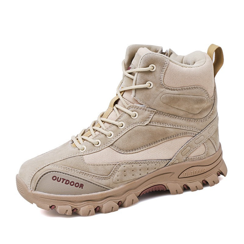 Mountaineering Work Shoes High-Top Lace-Up Mid-Tube Martin Boots LadyShow.Store