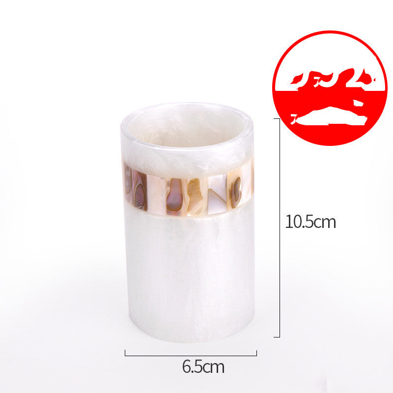 Light Luxury Shell Bathroom Decoration Accessories Toothbrush Holder Soap Dispenser Lotion Bottle Bathroom Supplies Wash Set 5.0 CJD