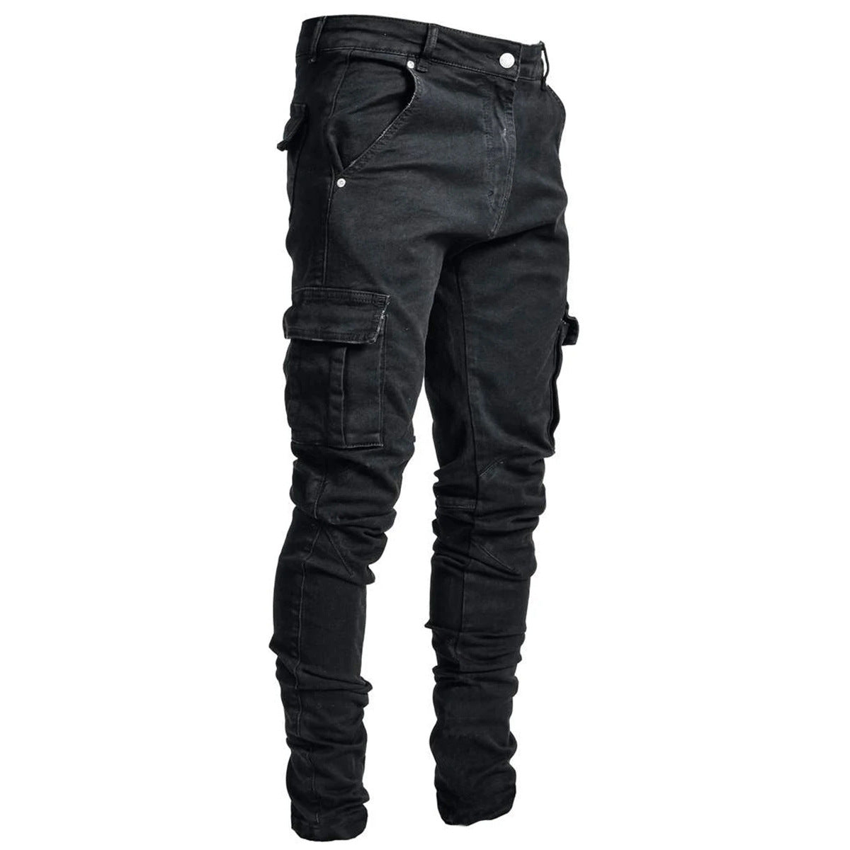 Fashionable And Simple Men's Multi-Pocket Tooling Jeans NorixaFashion.com