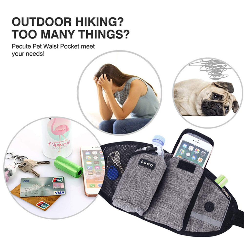 Dog Training Leash Waist Bag Hands-Free Outdoor Pet Running Walking Leash Portable Dog Food Water Cup Storage Bags Pets Fashion