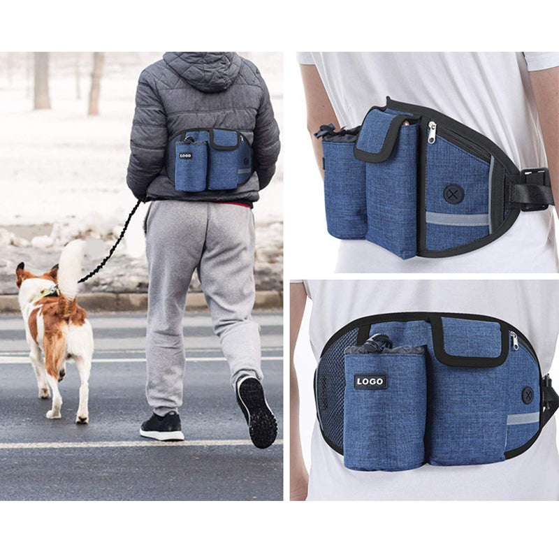 Dog Training Leash Waist Bag Hands-Free Outdoor Pet Running Walking Leash Portable Dog Food Water Cup Storage Bags Pets Fashion