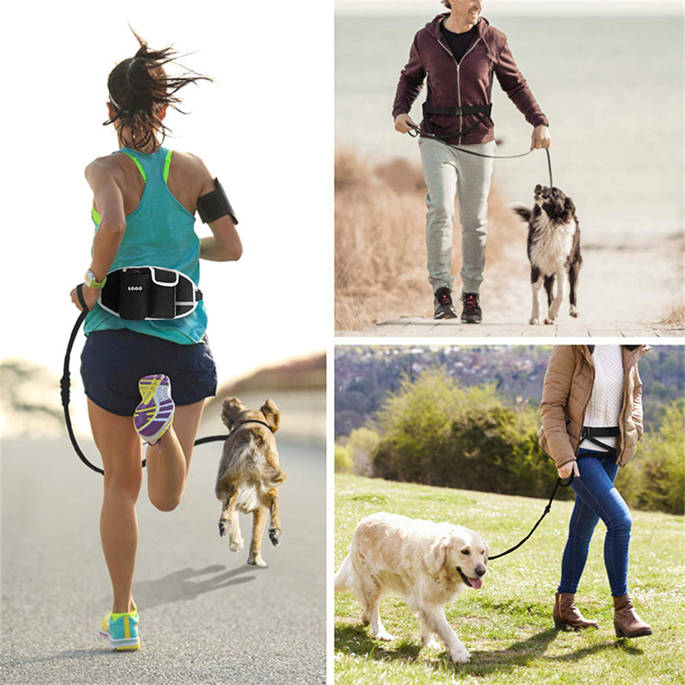 Dog Training Leash Waist Bag Hands-Free Outdoor Pet Running Walking Leash Portable Dog Food Water Cup Storage Bags Pets Fashion
