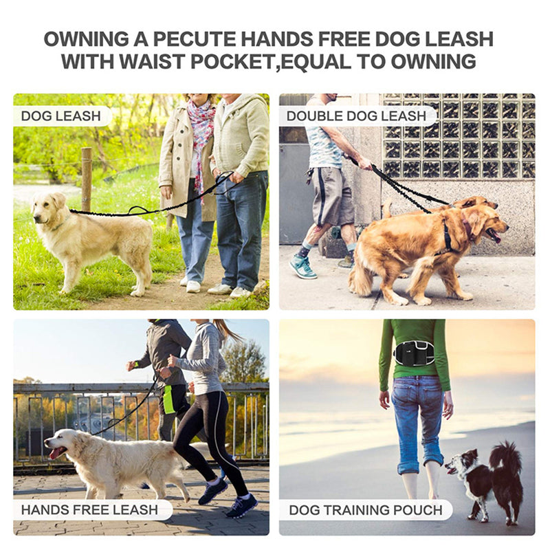 Dog Training Leash Waist Bag Hands-Free Outdoor Pet Running Walking Leash Portable Dog Food Water Cup Storage Bags Pets Fashion