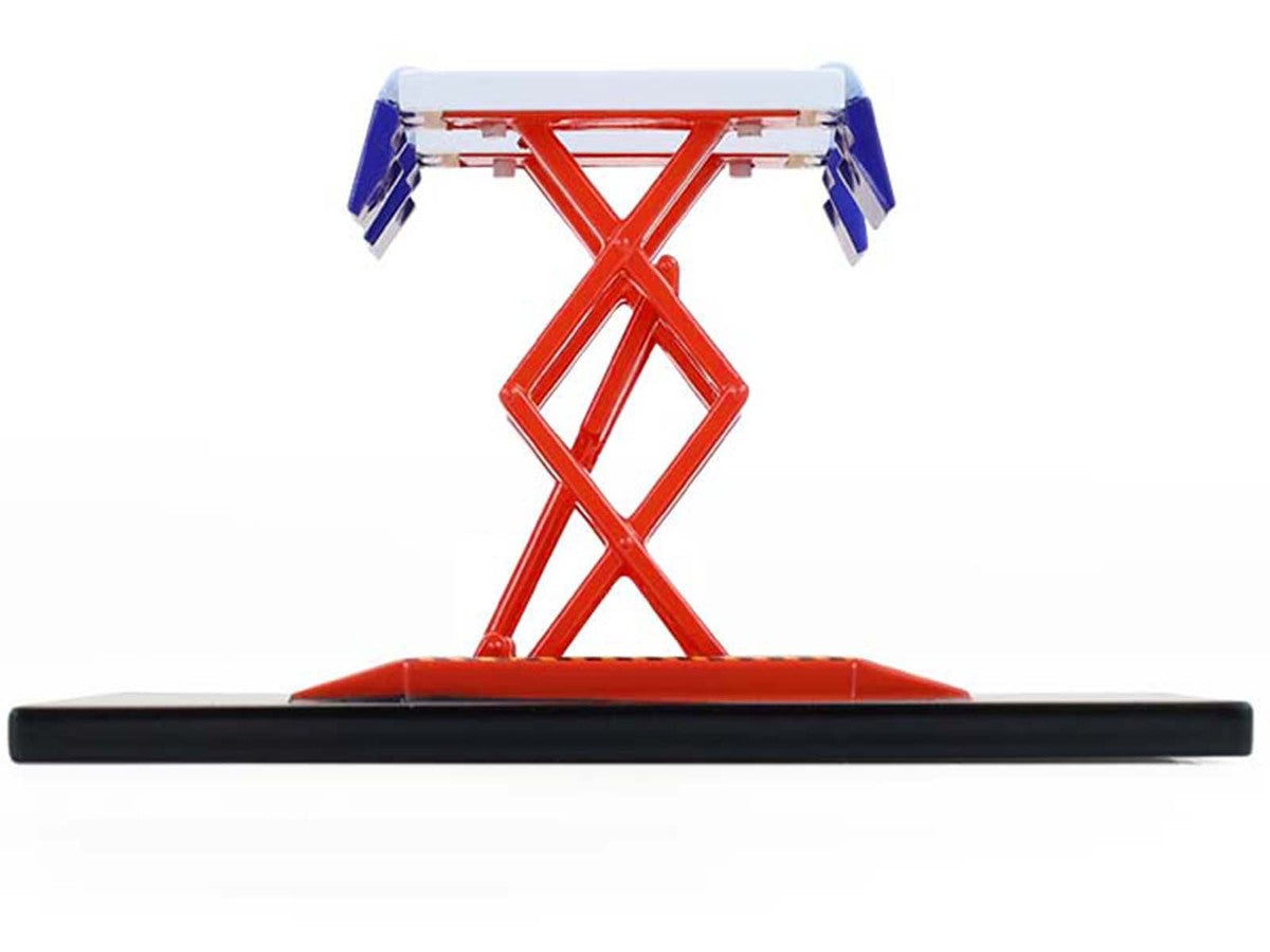 Automotive Double Scissor Lift "Chevron" White and Red "Double Scissor Lifts" Series 2 1/64 Diecast Model by Greenlight LuxuryLifeWay Online Store