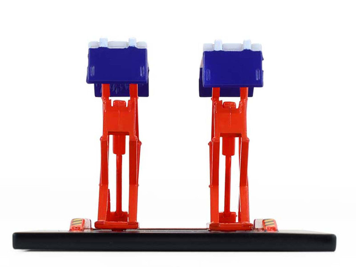 Automotive Double Scissor Lift "Chevron" White and Red "Double Scissor Lifts" Series 2 1/64 Diecast Model by Greenlight LuxuryLifeWay Online Store