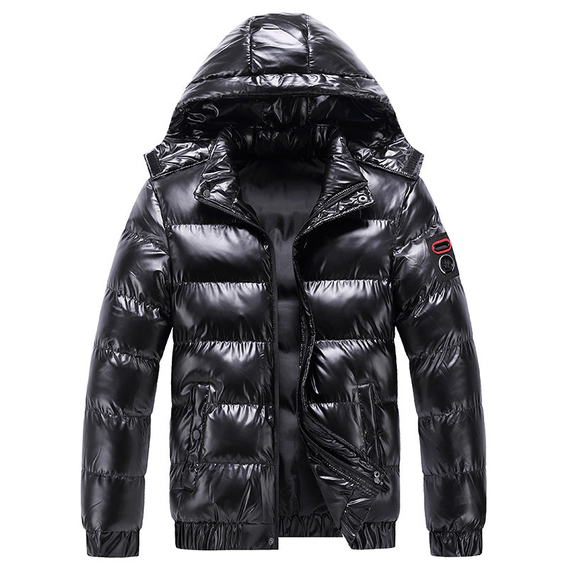The New Hooded Thickened Shiny Cotton Coat Jacket Korean Fashion Trendy Solid Color CJD