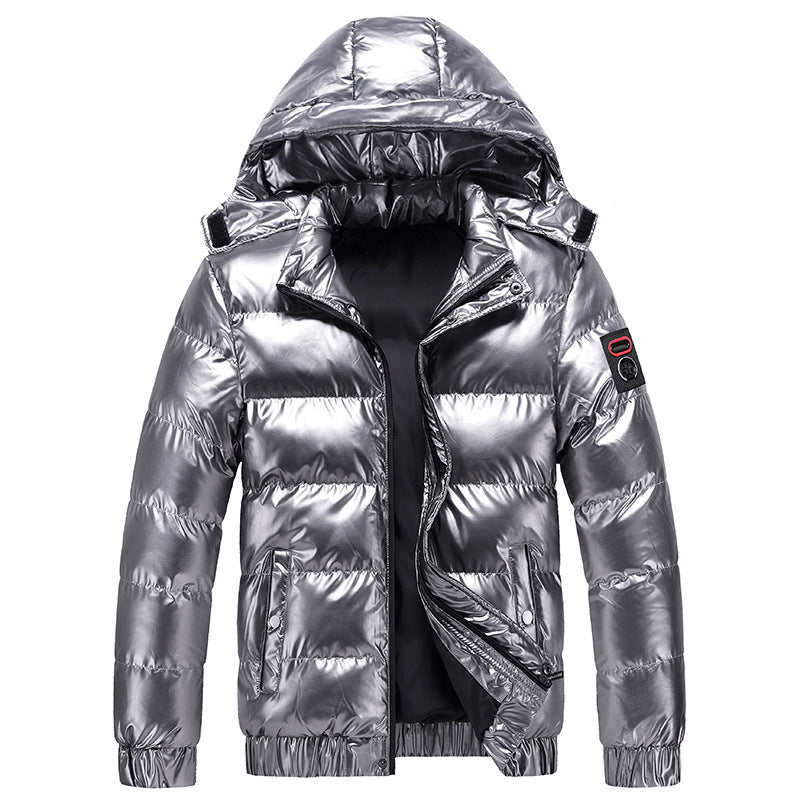 The New Hooded Thickened Shiny Cotton Coat Jacket Korean Fashion Trendy Solid Color CJD