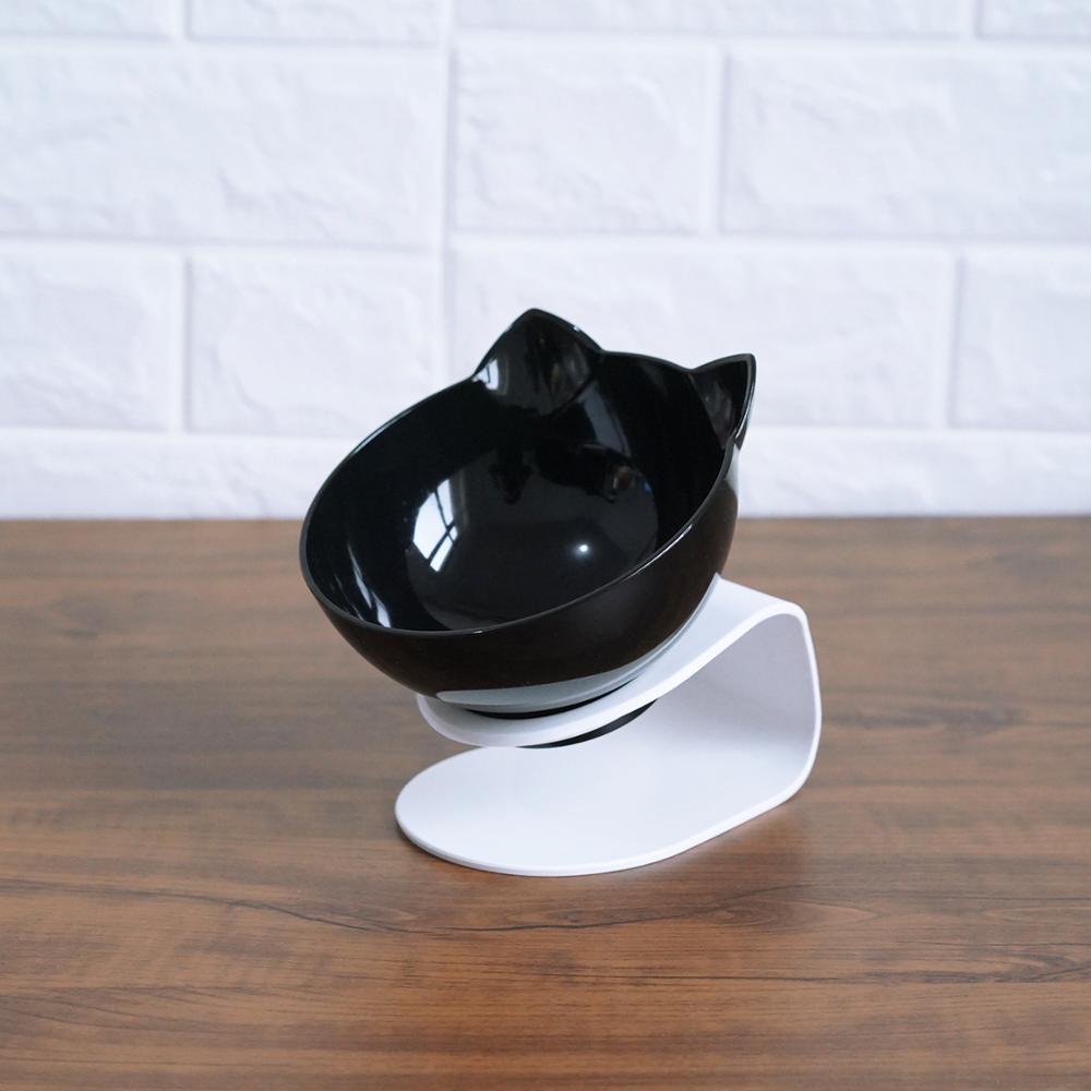 New Inclined Food Cat Ear Oblique Mouth Transparent Single Pet Bowl Pets Fashion