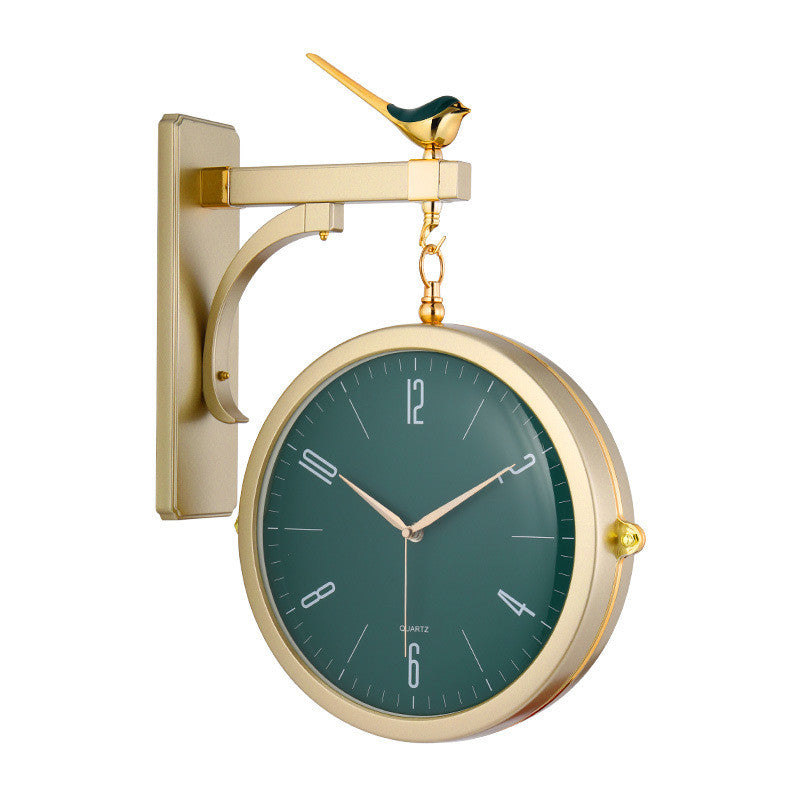 Nordic Creative Light Luxury Double-Sided Wall Clock PearlNestDecor.com