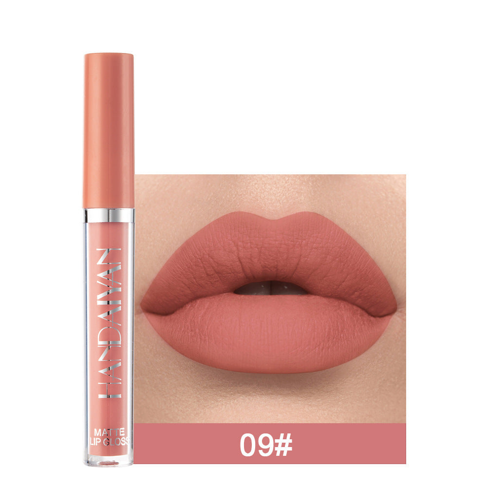 Handaiyan Matte Lip Glaze Liquid Lipstick Mini Tube Lip Gloss Waterproof Non Stick Cup Lip Gloss Genuine LadyShow.Store