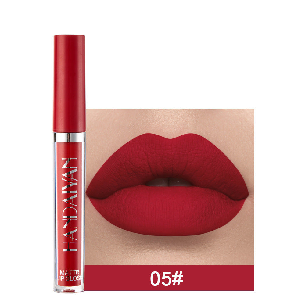 Handaiyan Matte Lip Glaze Liquid Lipstick Mini Tube Lip Gloss Waterproof Non Stick Cup Lip Gloss Genuine LadyShow.Store