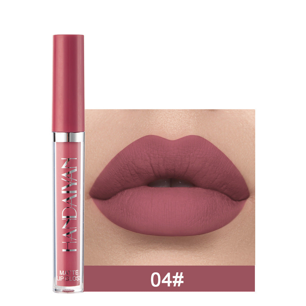 Handaiyan Matte Lip Glaze Liquid Lipstick Mini Tube Lip Gloss Waterproof Non Stick Cup Lip Gloss Genuine LadyShow.Store