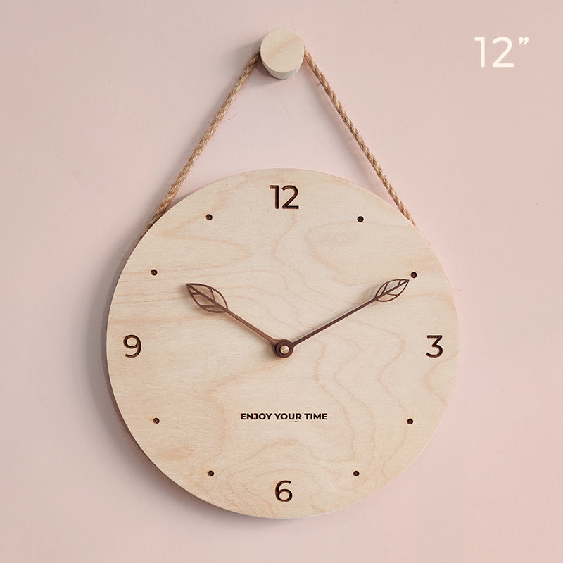 Wooden Sling Creative Wall Clock Nordic Home Living Room Clock Decoration PearlNestDecor.com