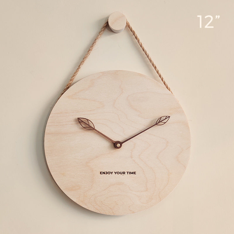 Wooden Sling Creative Wall Clock Nordic Home Living Room Clock Decoration PearlNestDecor.com