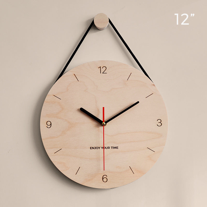 Wooden Sling Creative Wall Clock Nordic Home Living Room Clock Decoration PearlNestDecor.com