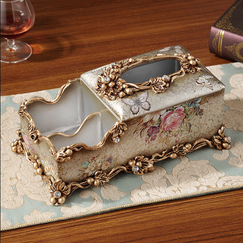 European-style Fruit Plate Three-piece Coffee Table Decoration Ashtray Tissue Box Set Best YouTube Store