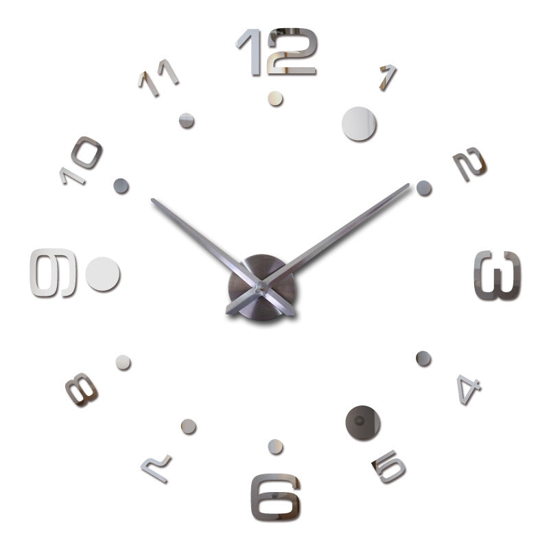 Creative Diy Wall Clock Personality Art 3D Mirror European Style Wall Clock Silent Clock PearlNestDecor.com