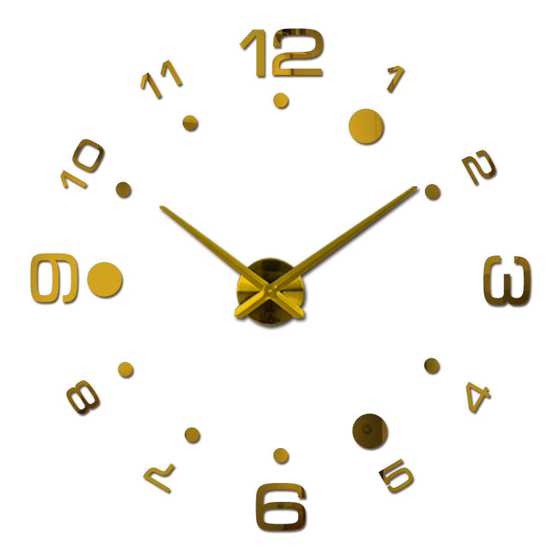 Creative Diy Wall Clock Personality Art 3D Mirror European Style Wall Clock Silent Clock PearlNestDecor.com