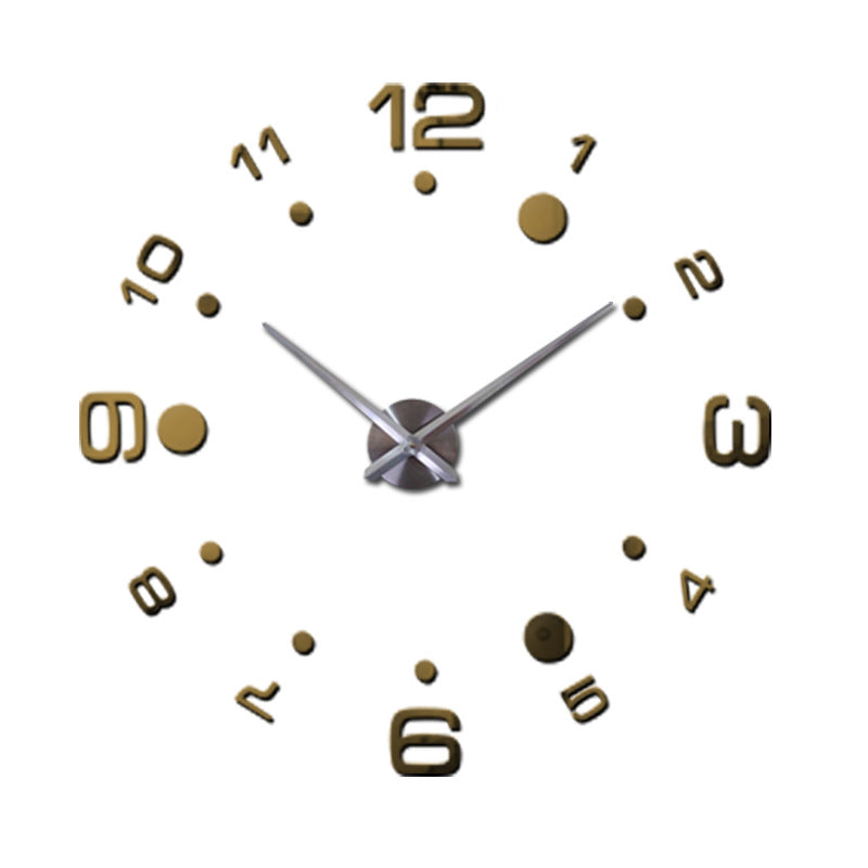 Creative Diy Wall Clock Personality Art 3D Mirror European Style Wall Clock Silent Clock PearlNestDecor.com