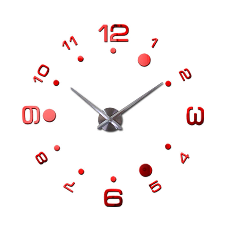 Creative Diy Wall Clock Personality Art 3D Mirror European Style Wall Clock Silent Clock PearlNestDecor.com