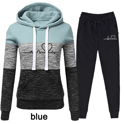 Casual Tracksuit Women Two Piece Set Suit Female Hoodies LadyShow.Store