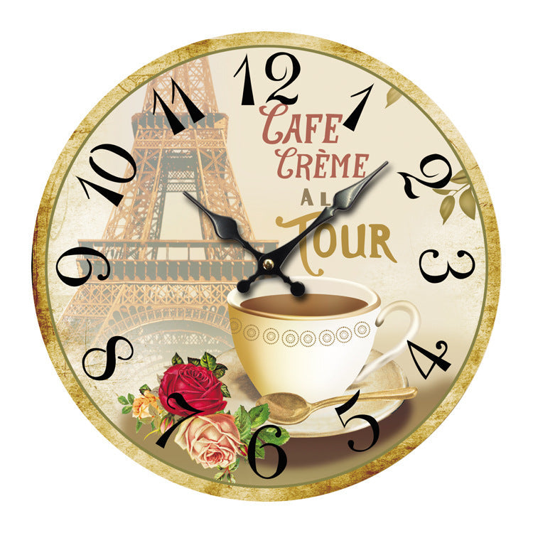 Creative Wooden Wall Clock European Tower Creative Home Clock Living Room Bedroom Wall Clock Wholesale Factory Direct Explosion Models PearlNestDecor.com