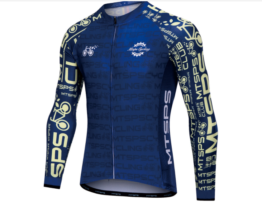 Men's Long Sleeve Cycling Jackets Fashion Printed Cycling Jersey Breathable Quick Dry Zipper Cycling Clothing