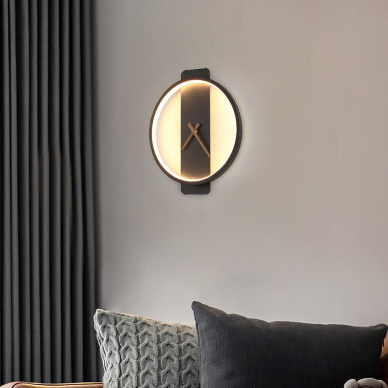 Nordic Wall Lamp Bedroom Bedside Lamp Clock Modeling Lamp PearlNestDecor.com