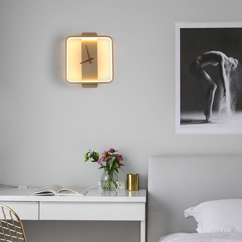 Nordic Wall Lamp Bedroom Bedside Lamp Clock Modeling Lamp PearlNestDecor.com