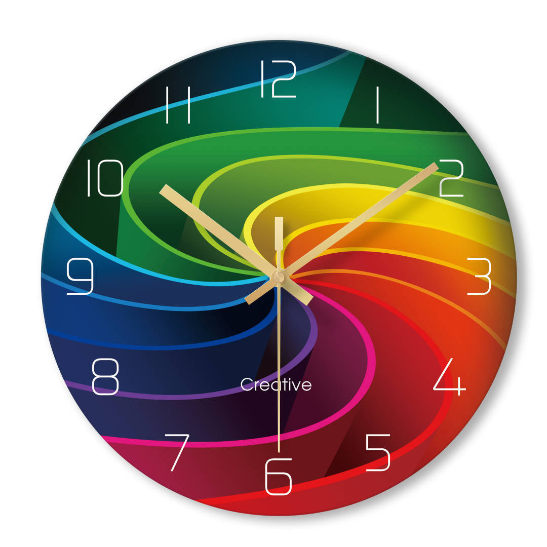 Creative Wall Clock Modern Simple Silent Clock Fashion Household Glass Clock Round Wall Clock PearlNestDecor.com