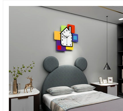 Child Creative Wall Clock Clock Children Room Clock Living Room Decoration Home PearlNestDecor.com