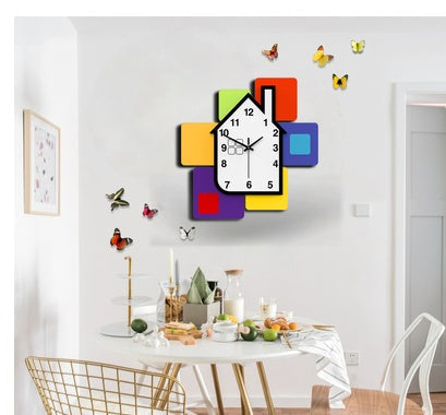 Child Creative Wall Clock Clock Children Room Clock Living Room Decoration Home PearlNestDecor.com