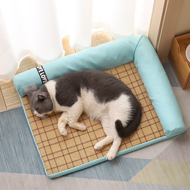 Summer Cooling Mats Cat Bed Dog Bed Dog Sofa Pet Mats Cat House Ice Pad Dog Sleeping Mats Cool Cold Bamboo Fiber Cat Bed Pets Fashion