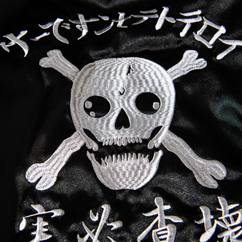 Skull Pattern Embroidery Men's Casual Jacket Men's Autumn And Winter Jacket Best YouTube Store