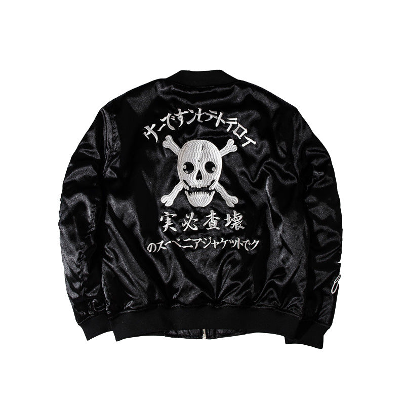 Skull Pattern Embroidery Men's Casual Jacket Men's Autumn And Winter Jacket Best YouTube Store