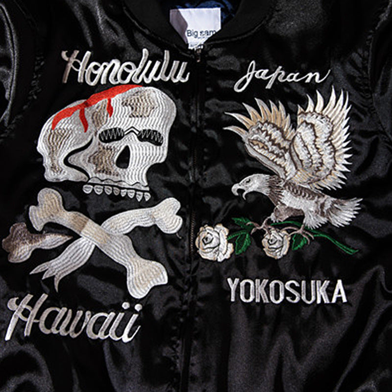 Skull Pattern Embroidery Men's Casual Jacket Men's Autumn And Winter Jacket Best YouTube Store