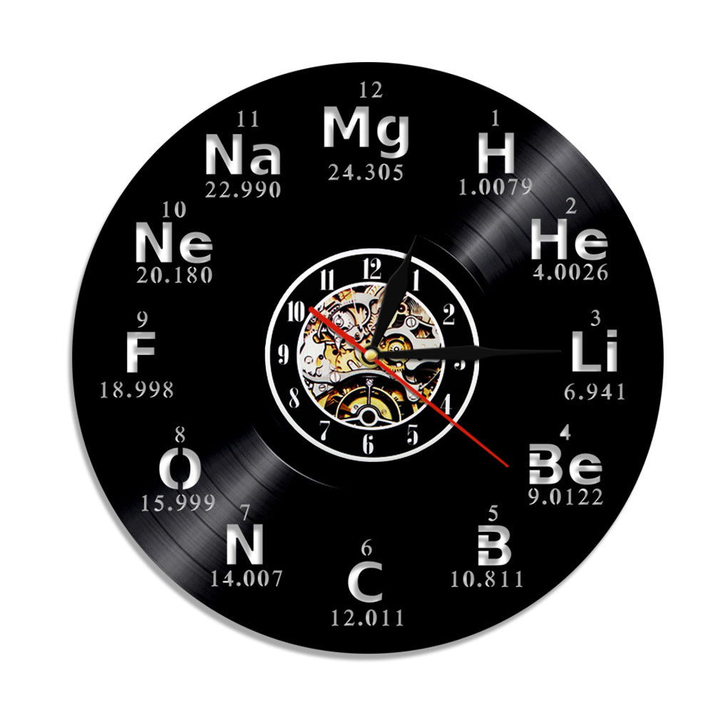 Art Modern Music Vinyl Clock Chemical Symbol Creative Record Wall Clock PearlNestDecor.com