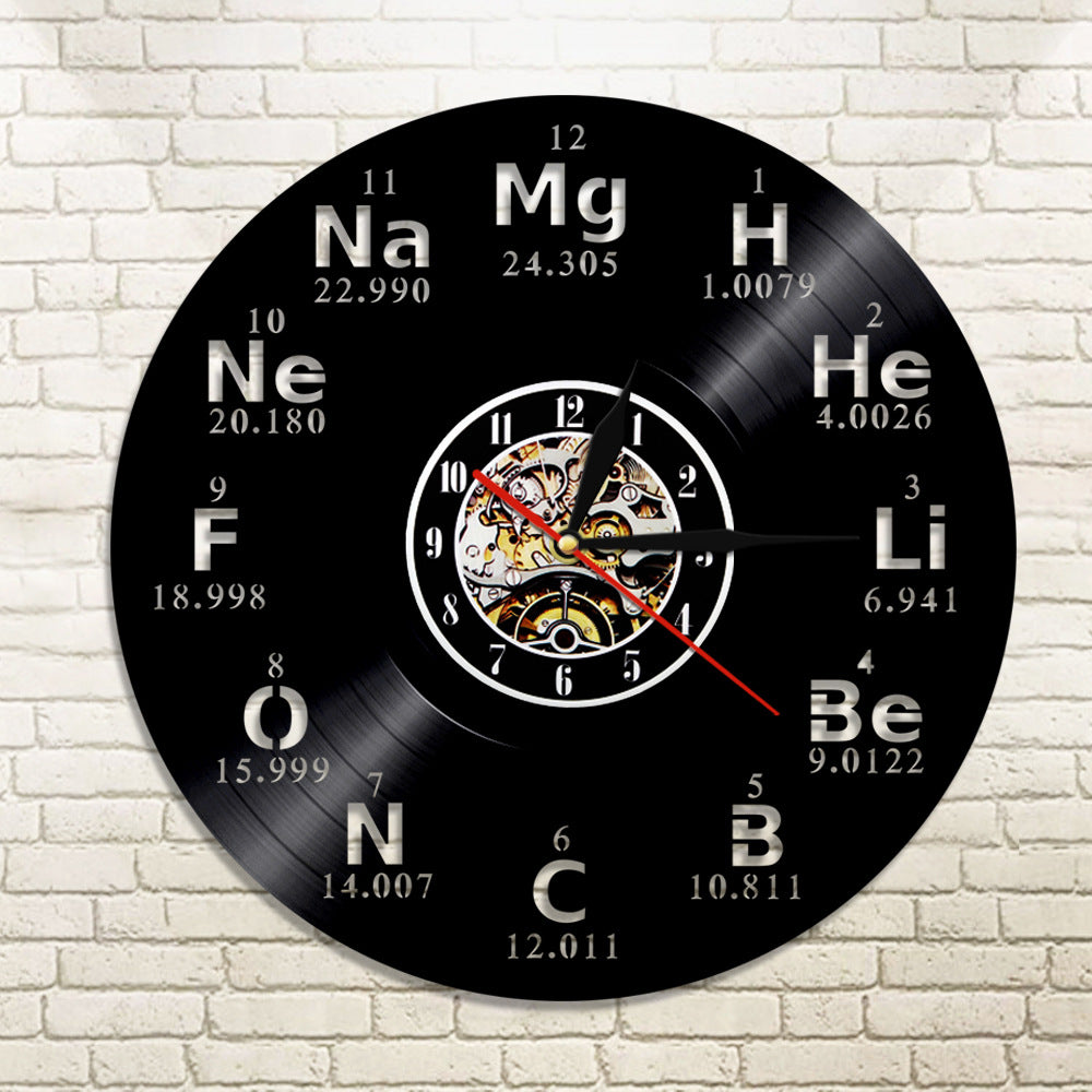 Art Modern Music Vinyl Clock Chemical Symbol Creative Record Wall Clock PearlNestDecor.com