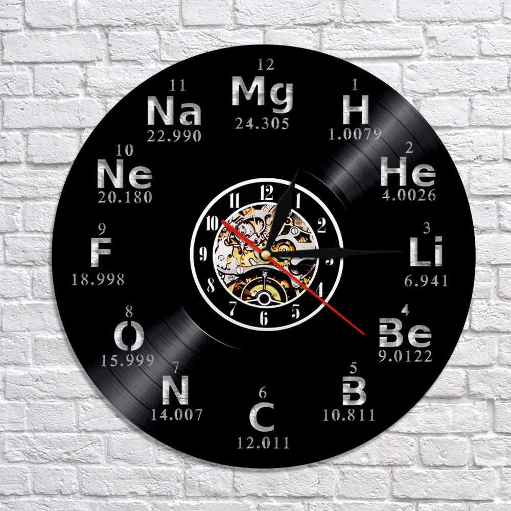Art Modern Music Vinyl Clock Chemical Symbol Creative Record Wall Clock PearlNestDecor.com