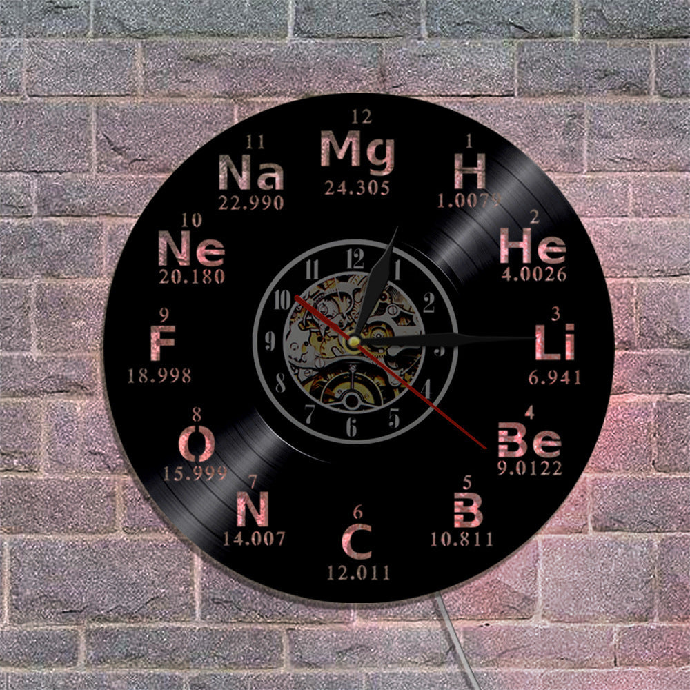 Art Modern Music Vinyl Clock Chemical Symbol Creative Record Wall Clock PearlNestDecor.com