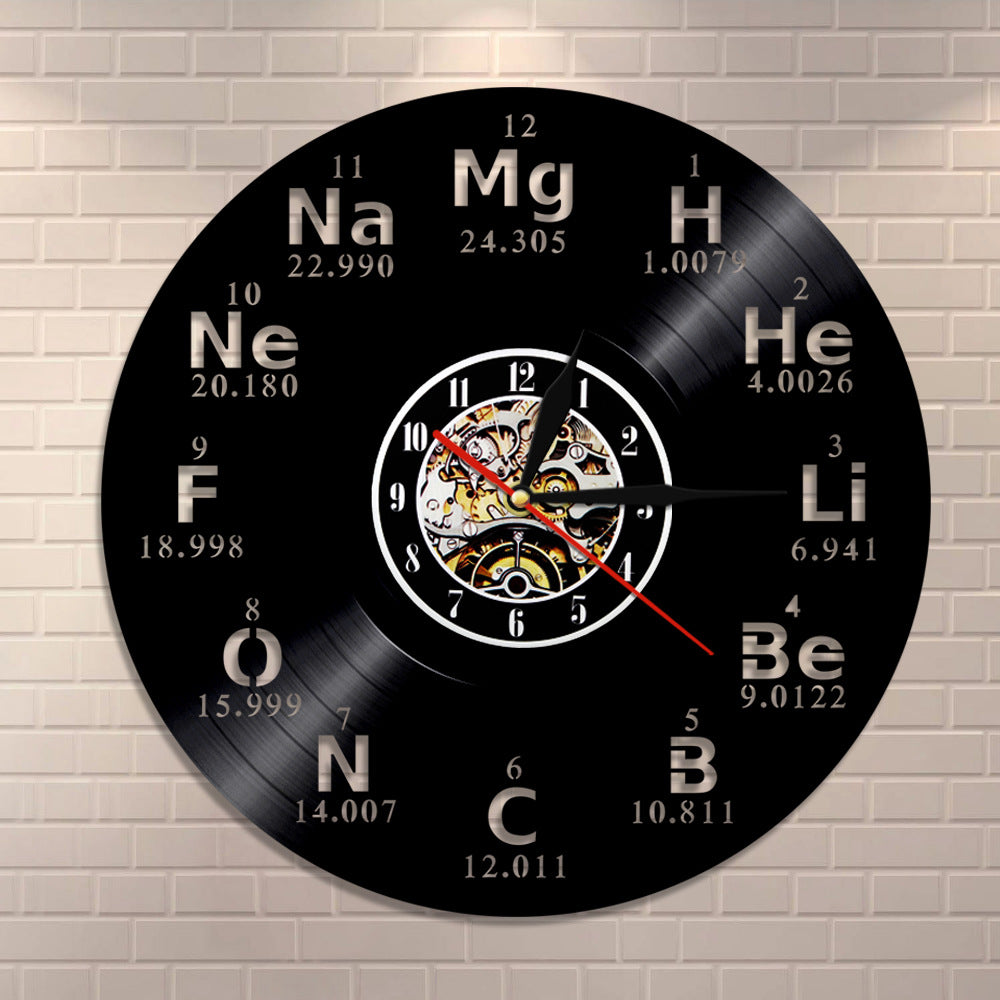 Art Modern Music Vinyl Clock Chemical Symbol Creative Record Wall Clock PearlNestDecor.com