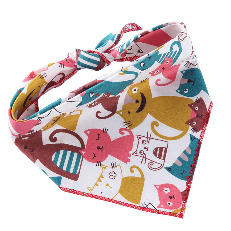 Adjustable Dog Bandana Cotton Pet Neckerchief Cat Triangle Scarf Soft Saliva Towel Small Medium Large Dog Accessories Pets Fashion