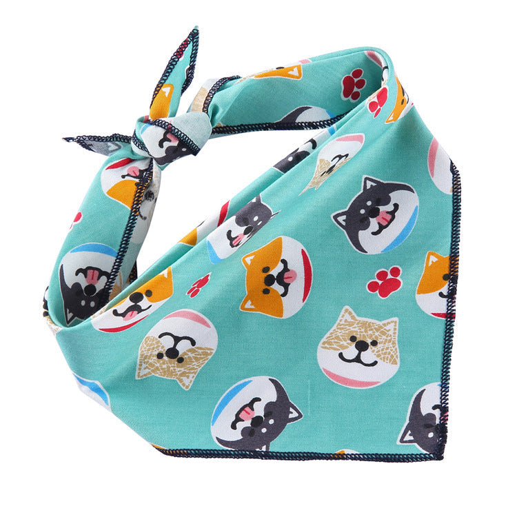 Adjustable Dog Bandana Cotton Pet Neckerchief Cat Triangle Scarf Soft Saliva Towel Small Medium Large Dog Accessories Pets Fashion