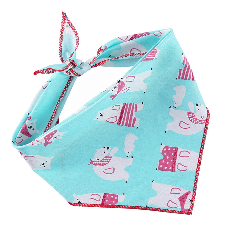Adjustable Dog Bandana Cotton Pet Neckerchief Cat Triangle Scarf Soft Saliva Towel Small Medium Large Dog Accessories Pets Fashion
