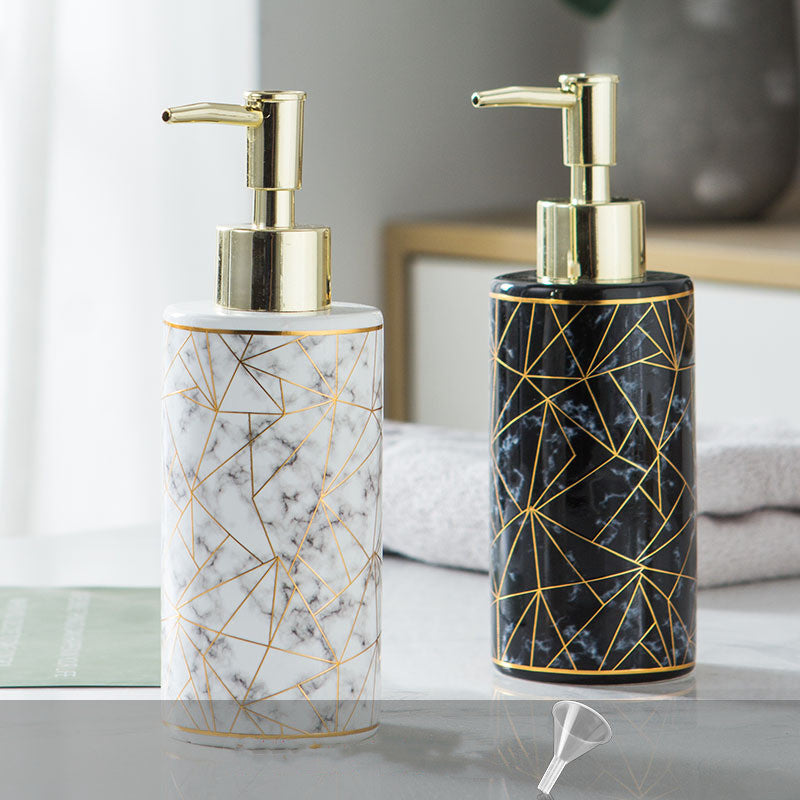 Marble Ceramic Lotion Shampoo  Bottle Bathroom Accessories