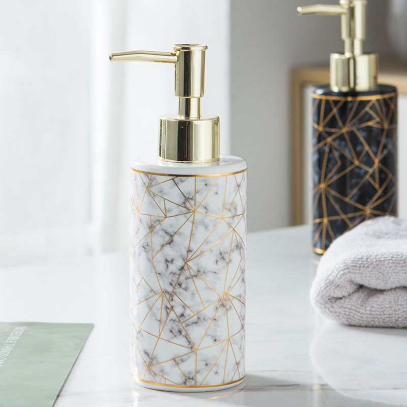 Marble Ceramic Lotion Shampoo  Bottle Bathroom Accessories