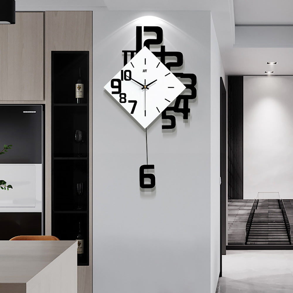 Personalized Digital Clock Fashion Wall Clock Wooden Creative Decorative Wall Watch PearlNestDecor.com
