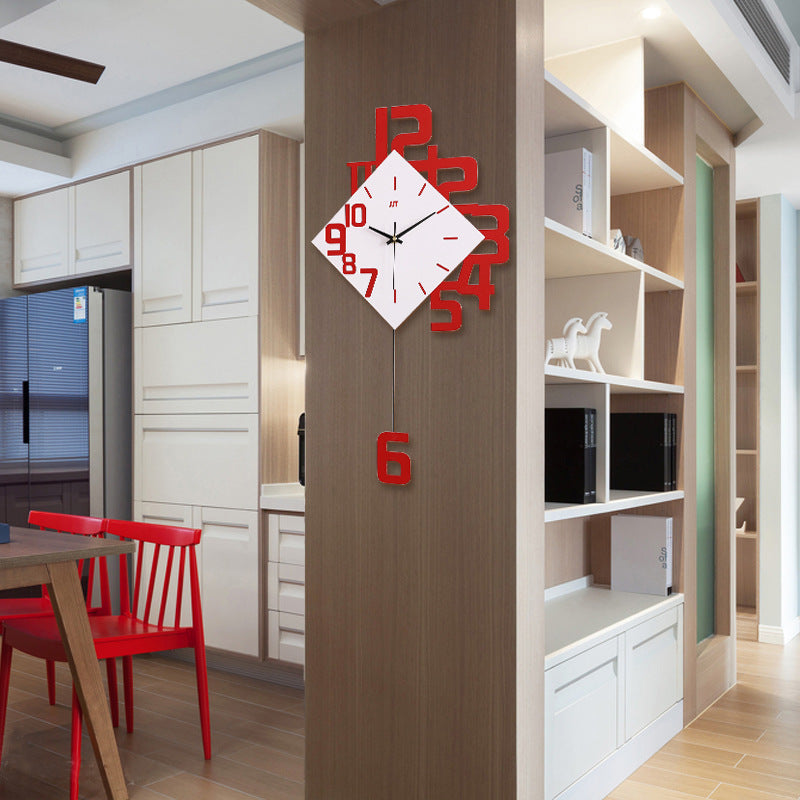 Personalized Digital Clock Fashion Wall Clock Wooden Creative Decorative Wall Watch PearlNestDecor.com