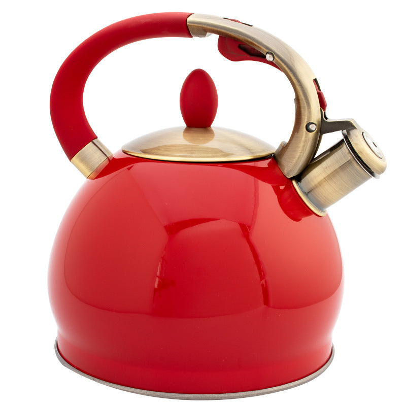 Electroplated Bronze Handle Whistle Kettle Gas Universal PearlNestDecor.com